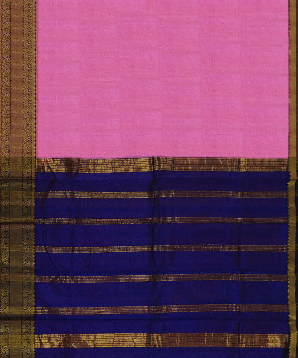 lavender blue Cotton Silk handwoven mangalagiri saree
