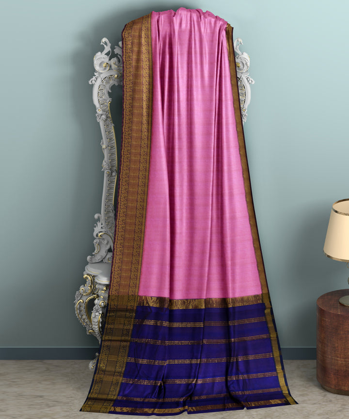 lavender blue Cotton Silk handwoven mangalagiri saree