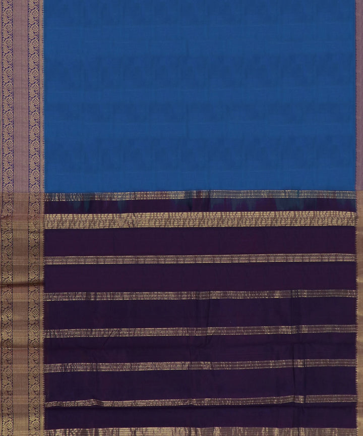 Navy blue purple Cotton Silk handwoven magalagiri saree