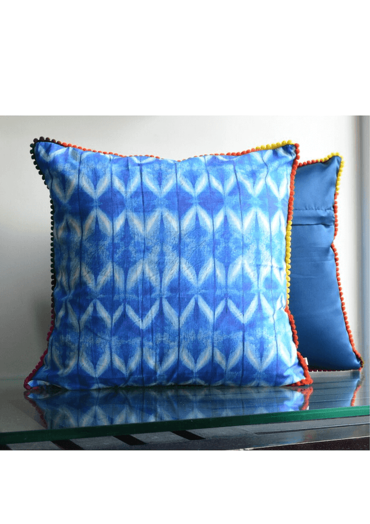 Tie Dye  Mirror Indigo Cotton Cushion Cover