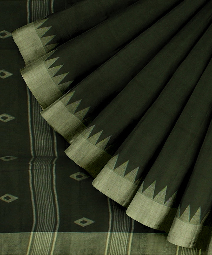 Light green lime green handloom jamdani soft cotton saree