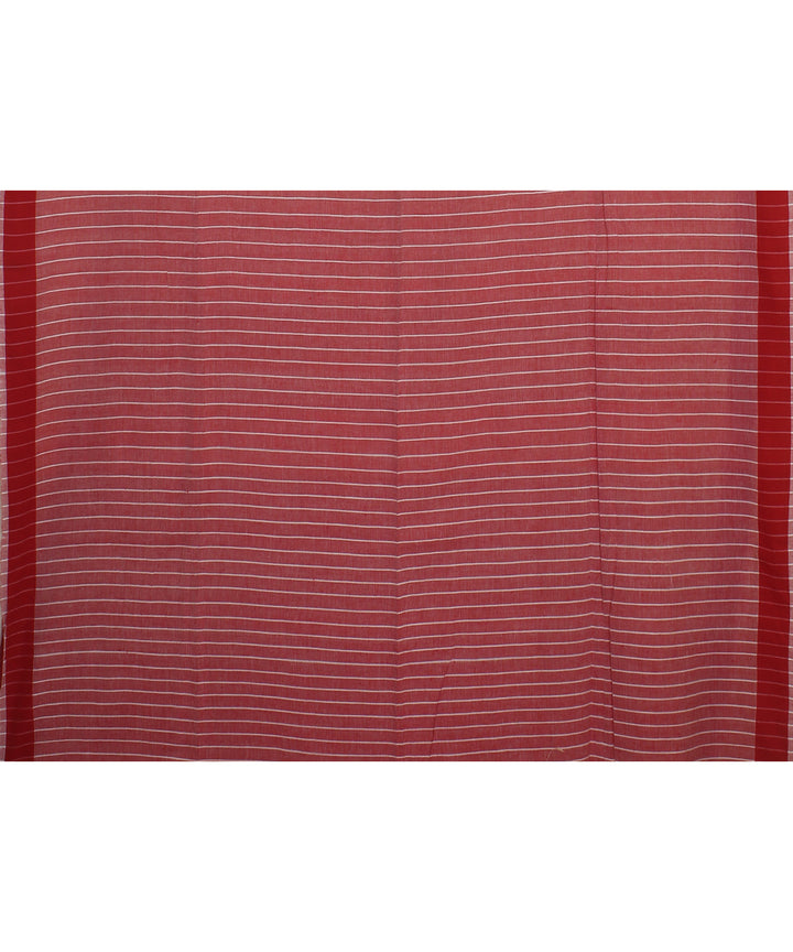 Offwhite red handloom soft cotton jamdani saree