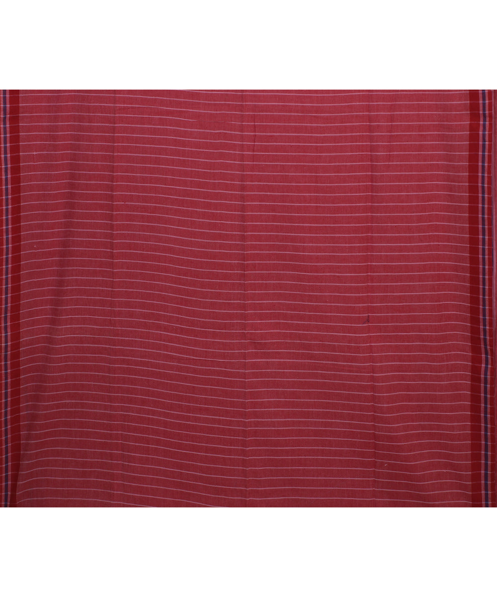 Pink red handloom jamdani soft cotton saree