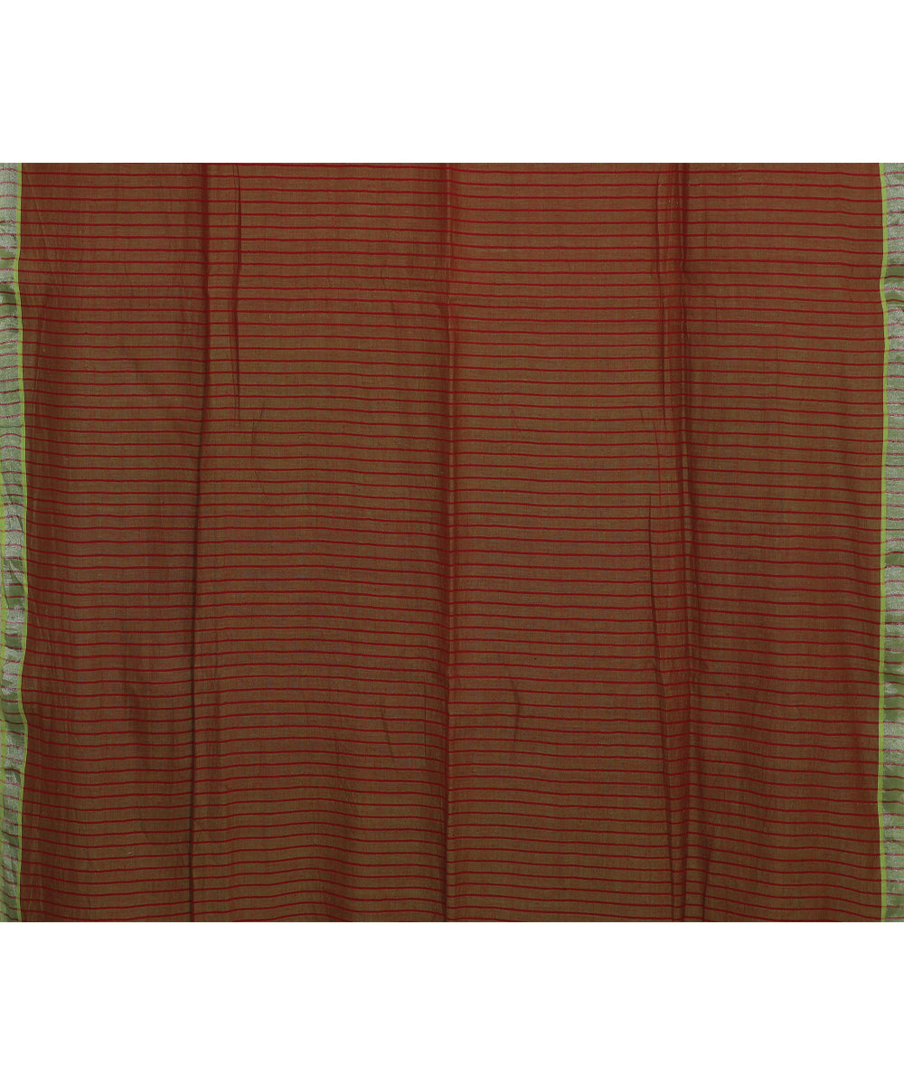 Red lime yellow zari handloom jamdani soft cotton saree