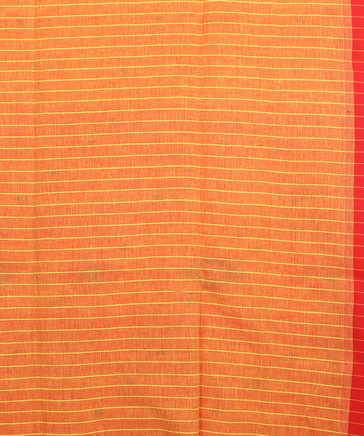 Yellow red handloom jamdani cotton saree