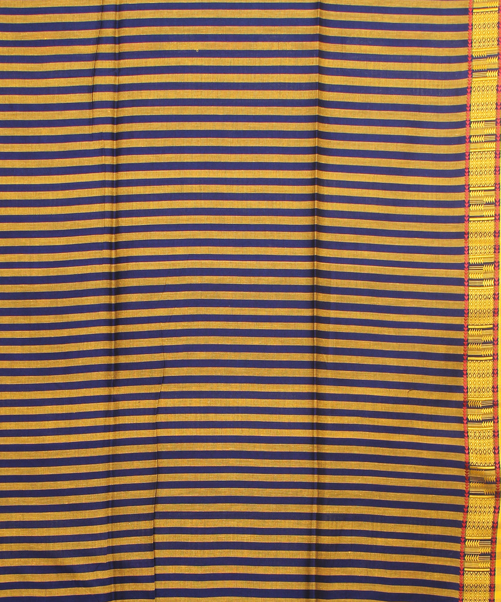 Dark green yellow handloom jamdani cotton saree