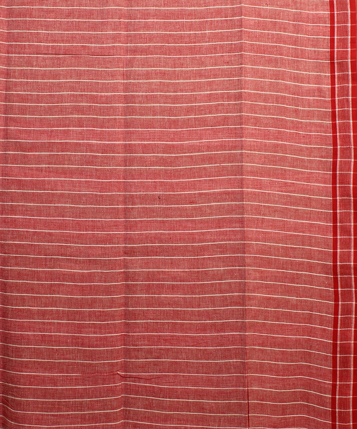 Sage green red handloom jamdani cotton saree