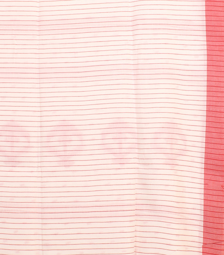 White red jamdani handloom cotton saree