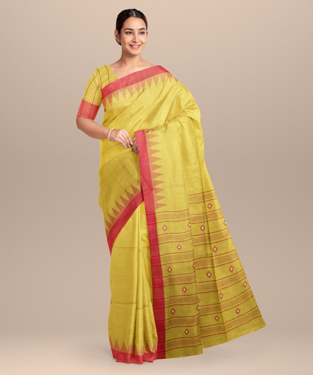Light mehendi pink handloom jamdani cotton saree