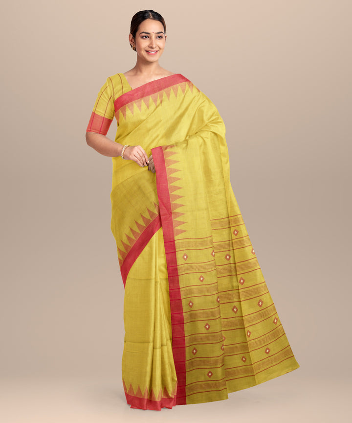 Light mehendi pink handloom jamdani cotton saree