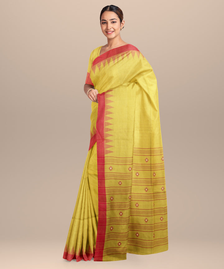 Light mehendi pink handloom jamdani cotton saree