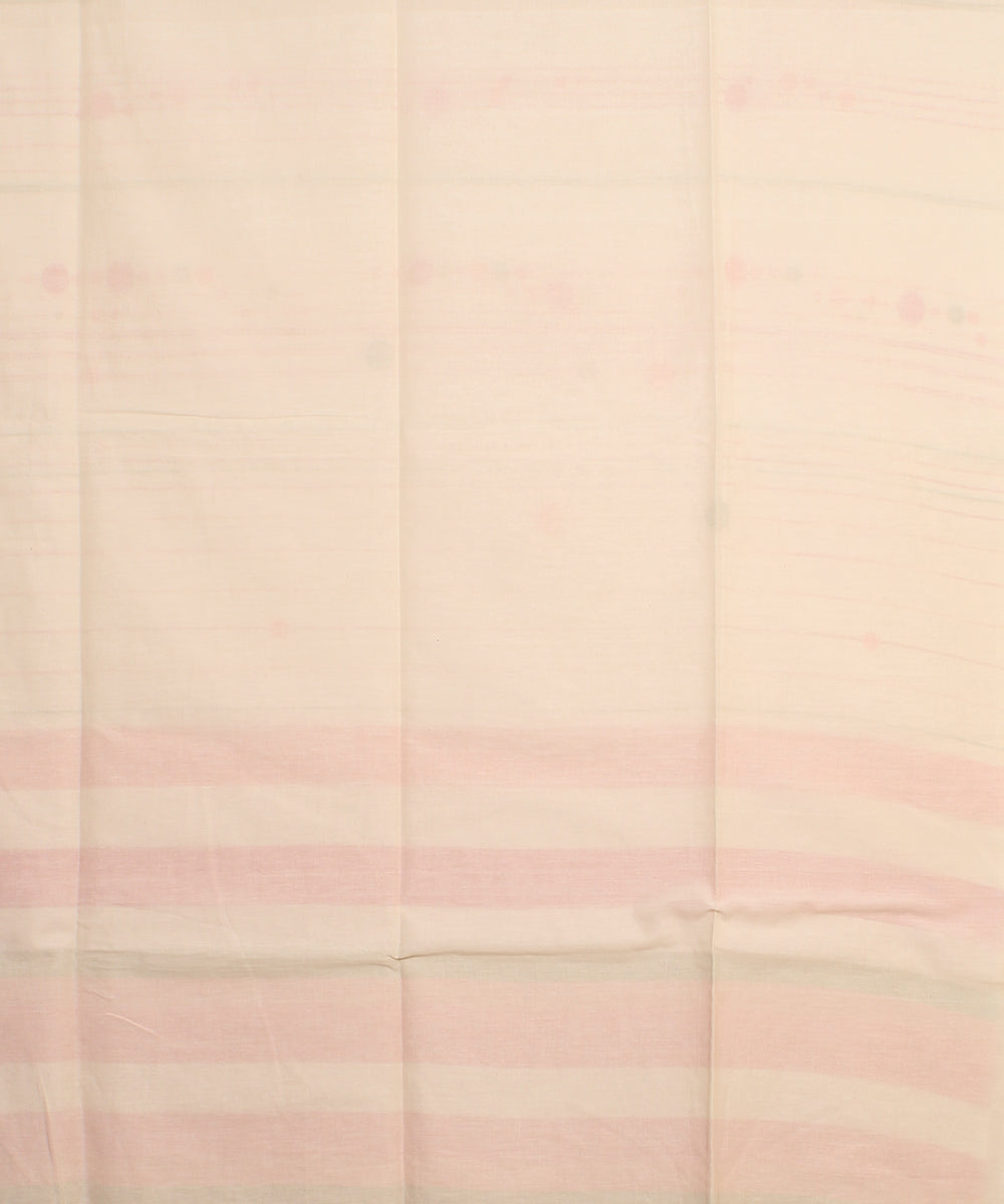 Off white multicolour handloom jamdani cotton saree
