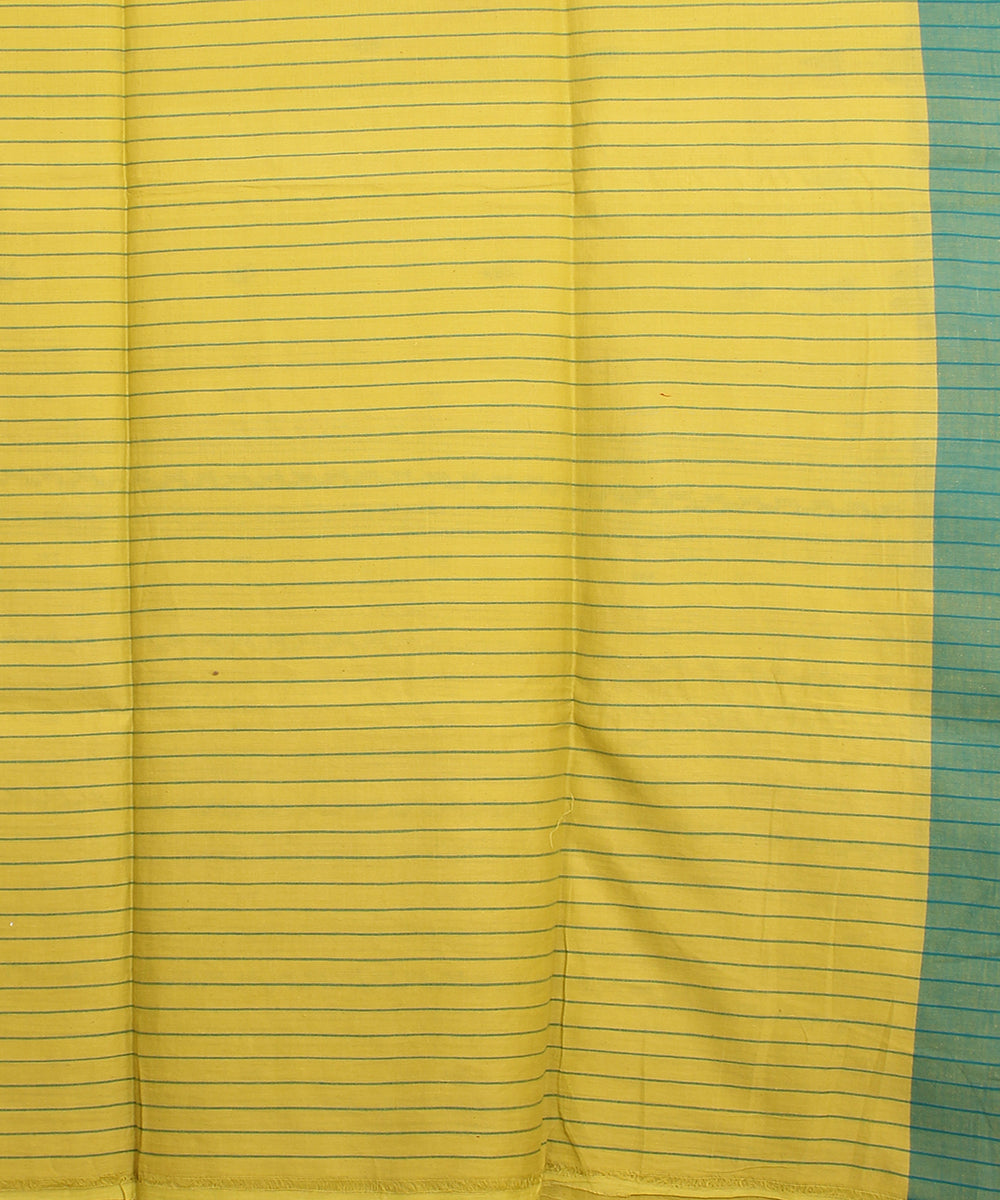 Mustard green handloom jamdani cotton saree