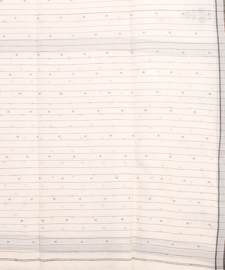 White black handloom jamdani cotton saree