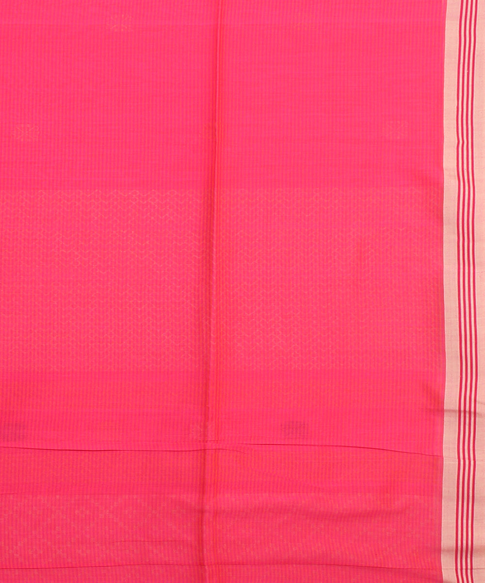 Pink yellow handloom jamdani cotton saree