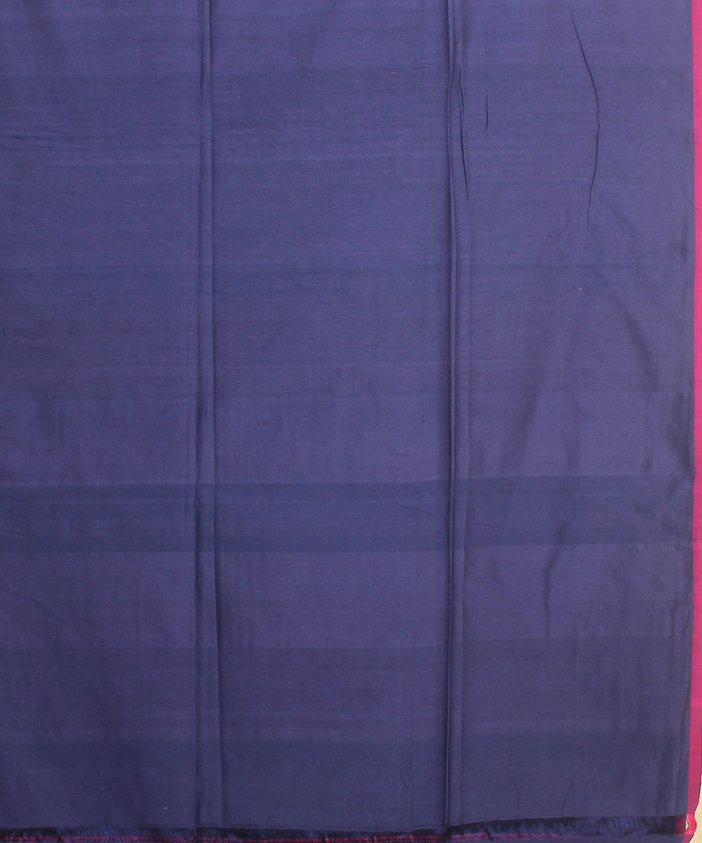 Navy blue purple handloom jamdani cotton saree