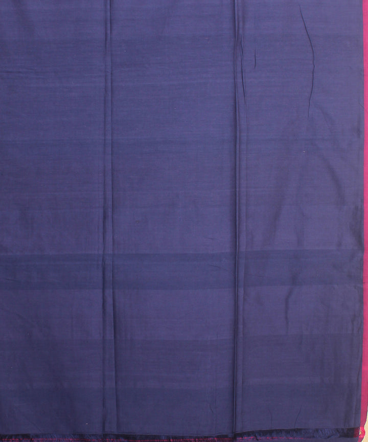 Navy blue purple handloom jamdani cotton saree