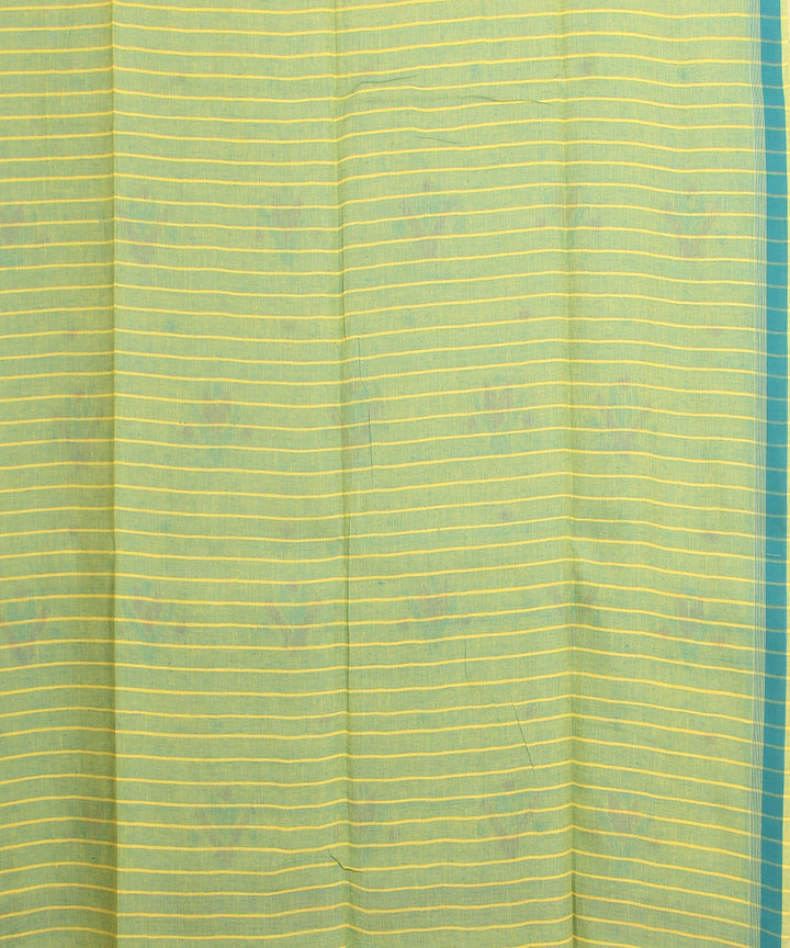 Yellow blue handloom jamdani cotton saree
