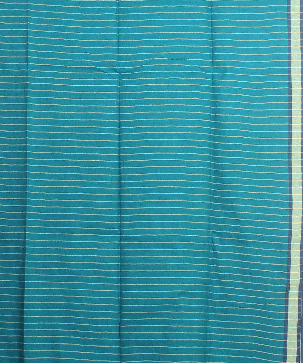 Rama green blue handloom jamdani cotton saree