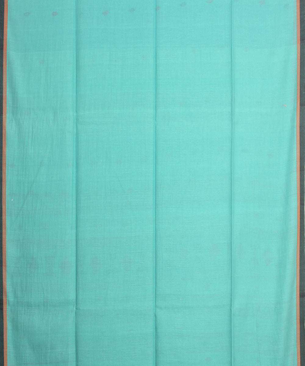 Sea green pink handloom jamdani cotton saree