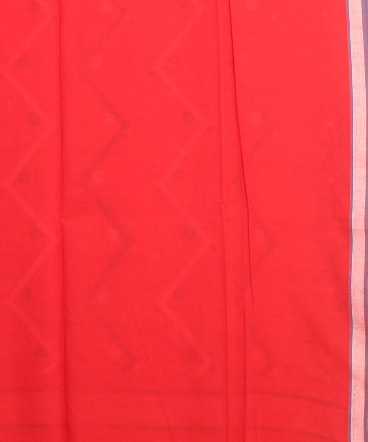 Red blue handloom jamdani cotton saree