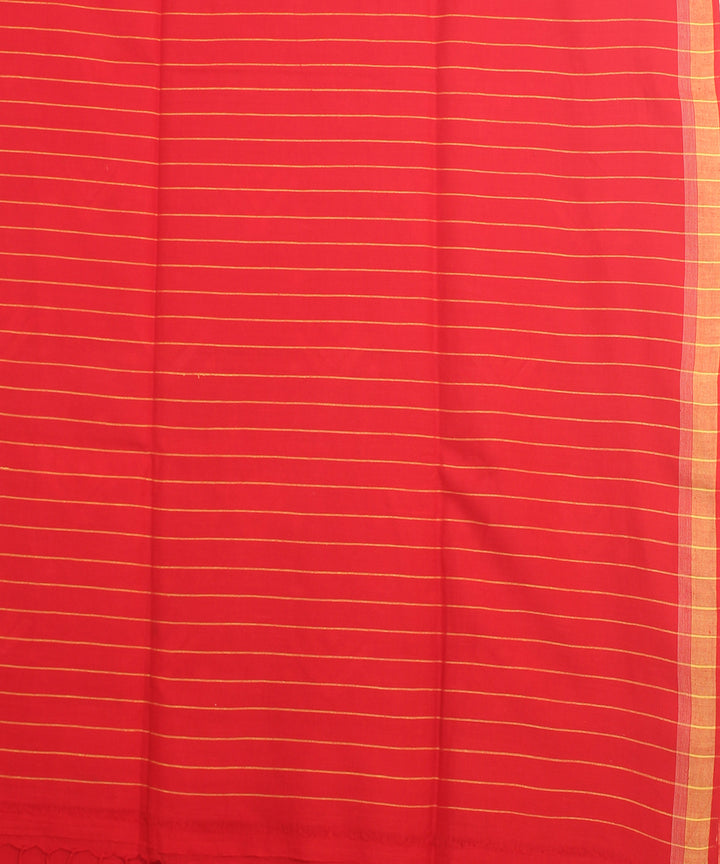 Red yellow handloom jamdani cotton saree