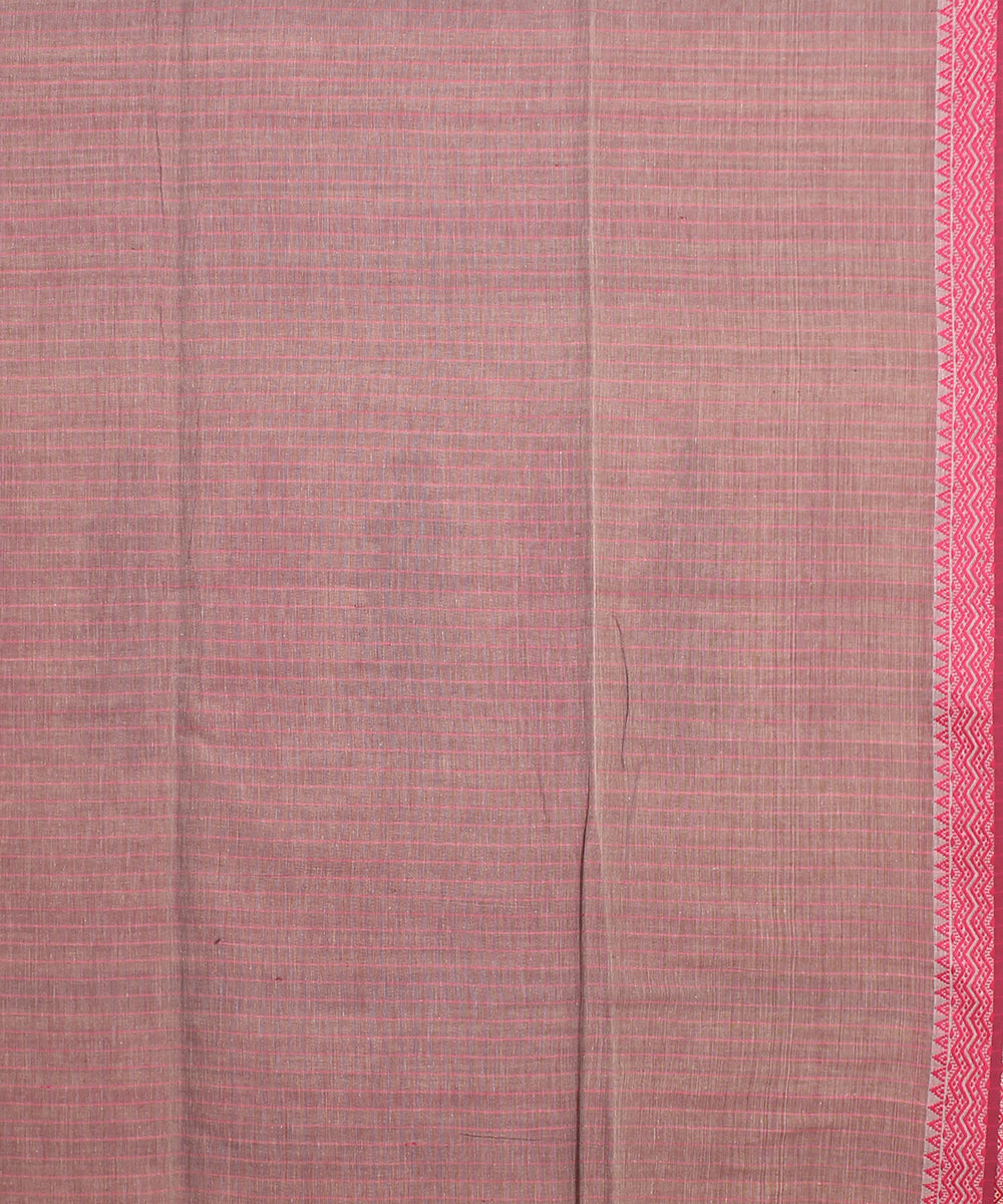 Beige pink handloom jamdani cotton saree
