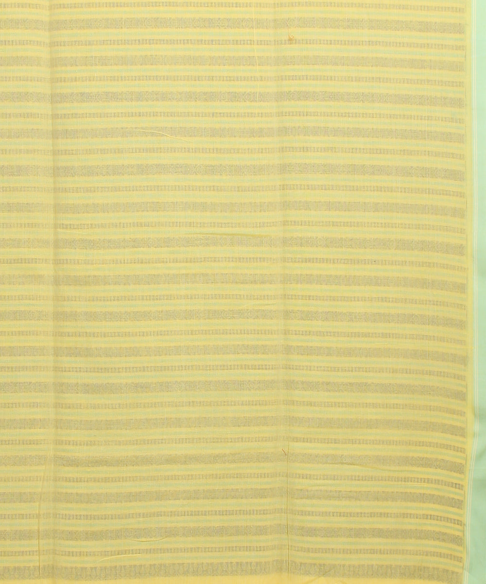 Light yellow light green handloom jamdani cotton saree