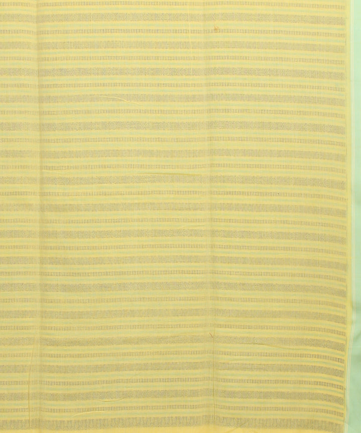 Light yellow light green handloom jamdani cotton saree
