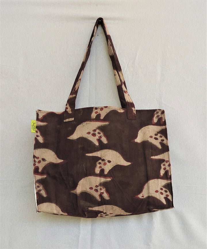 Brown handcrafted vegetable dyed cloth tarshi bag