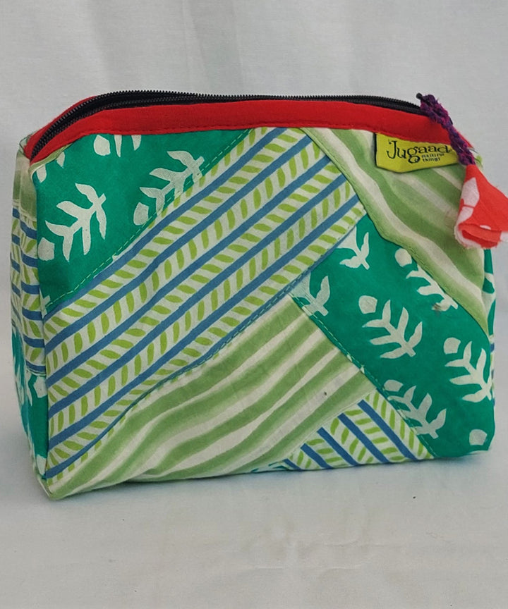 Green handcrafted toilet pouch