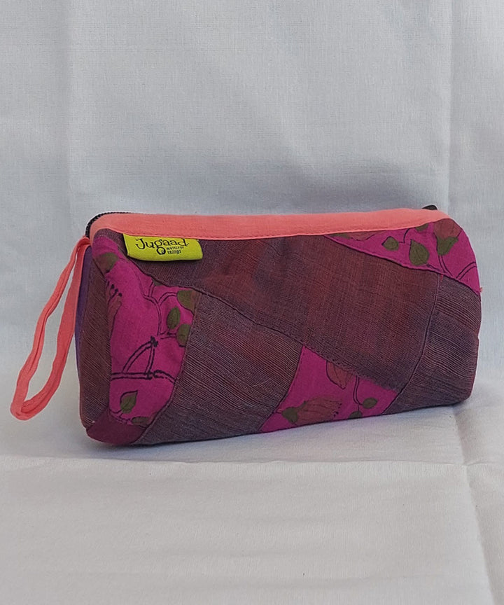 Purple handcrafted cotton pencil pouch