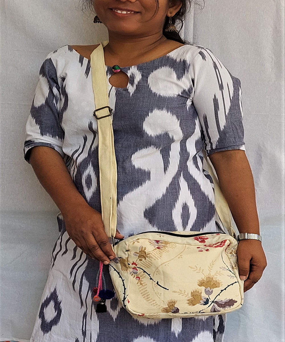 Beige handcrafted sunshine cross body bag