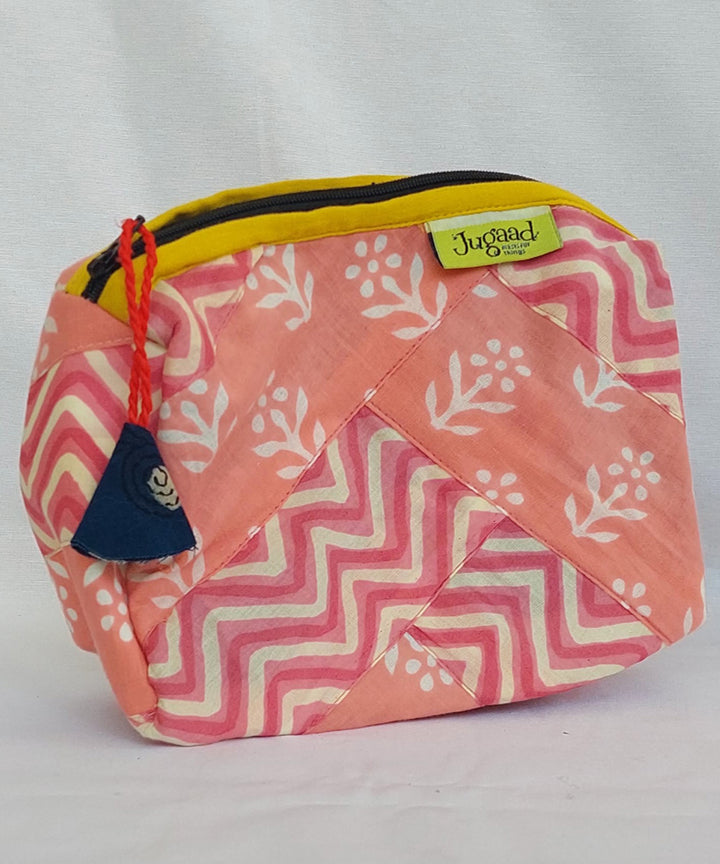 Pink handcrafted toilet pouch