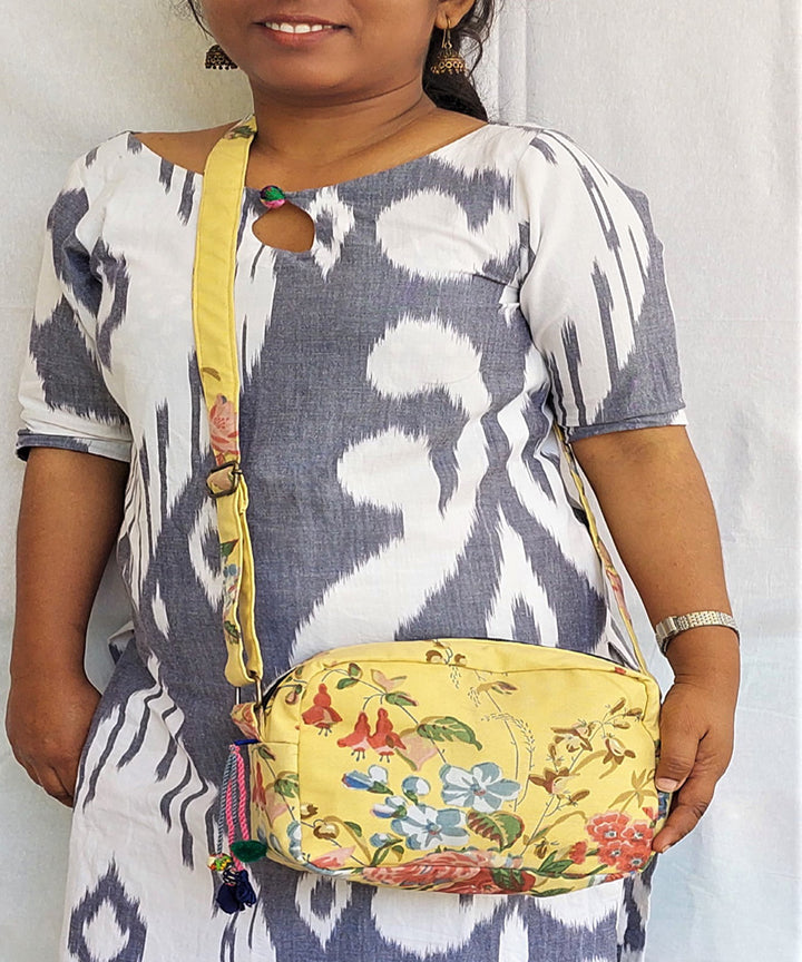 Yellow handcrafted sunshine cross body bag
