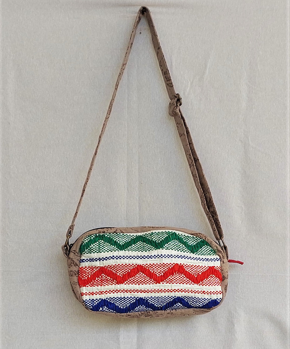 Green red blue handcrafted sunshine cross body bag