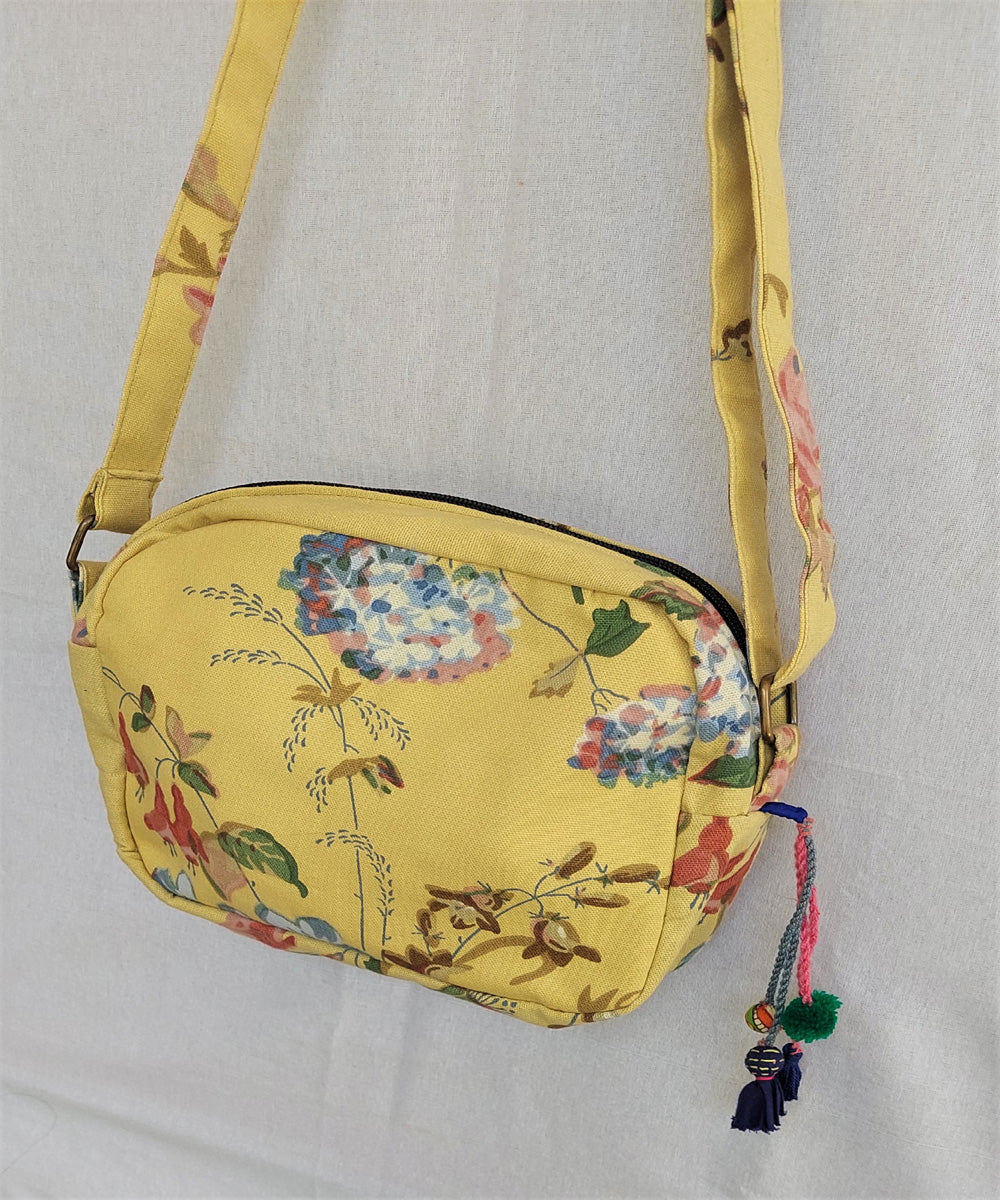Yellow handcrafted sunshine cross body bag