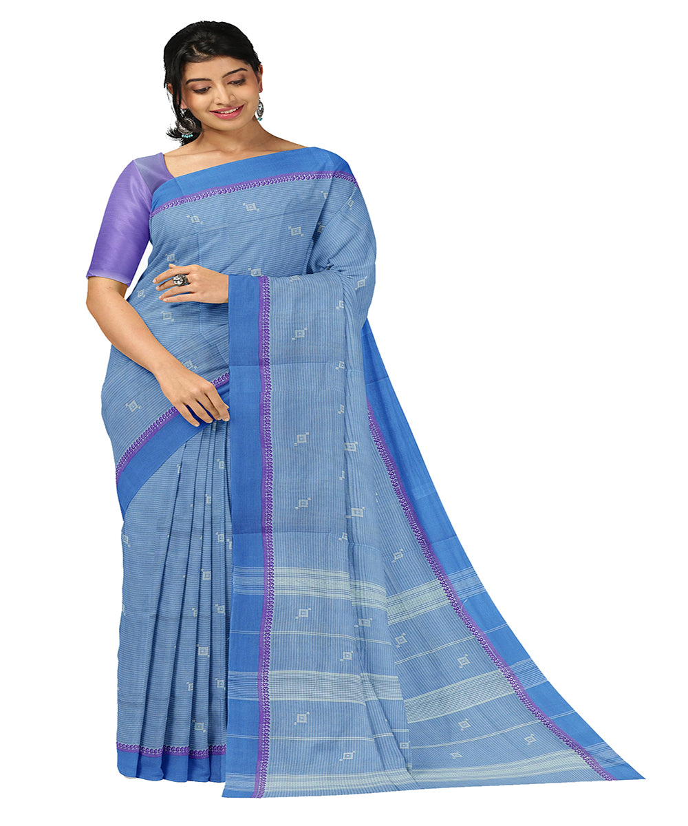 Blue butta rajahmundry handloom cotton saree