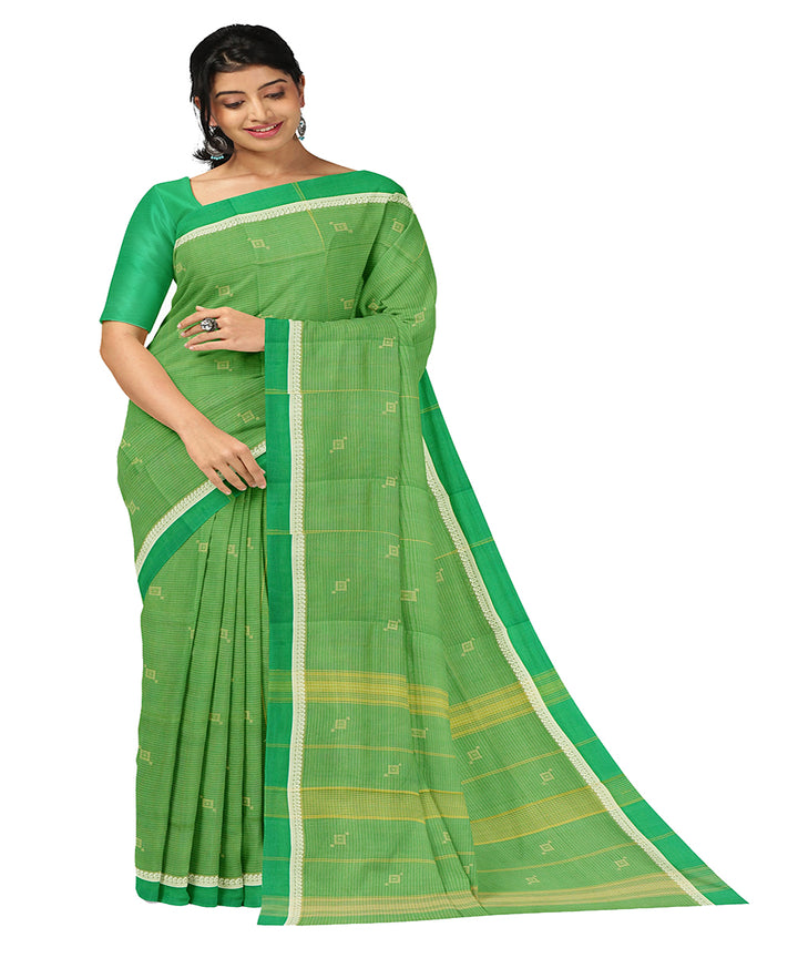 Light green butta handwoven rajahmundry cotton saree