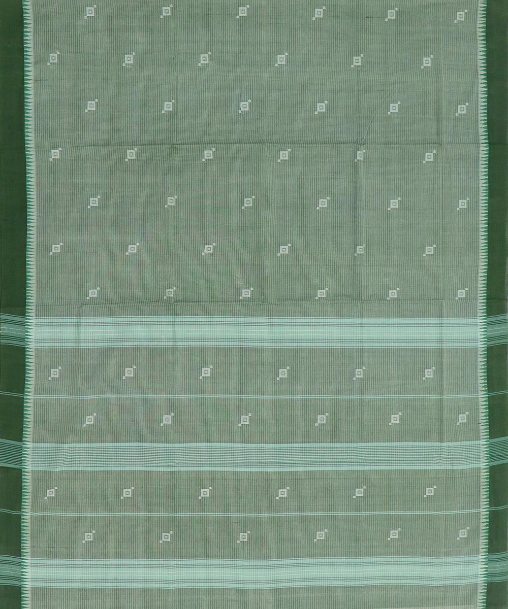 Dark green butta handwoven rajahmundry cotton saree