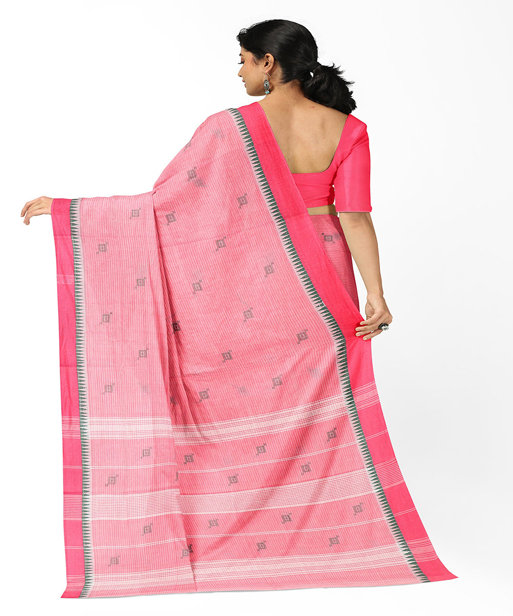 Pink butta handwoven cotton rajahmundry saree