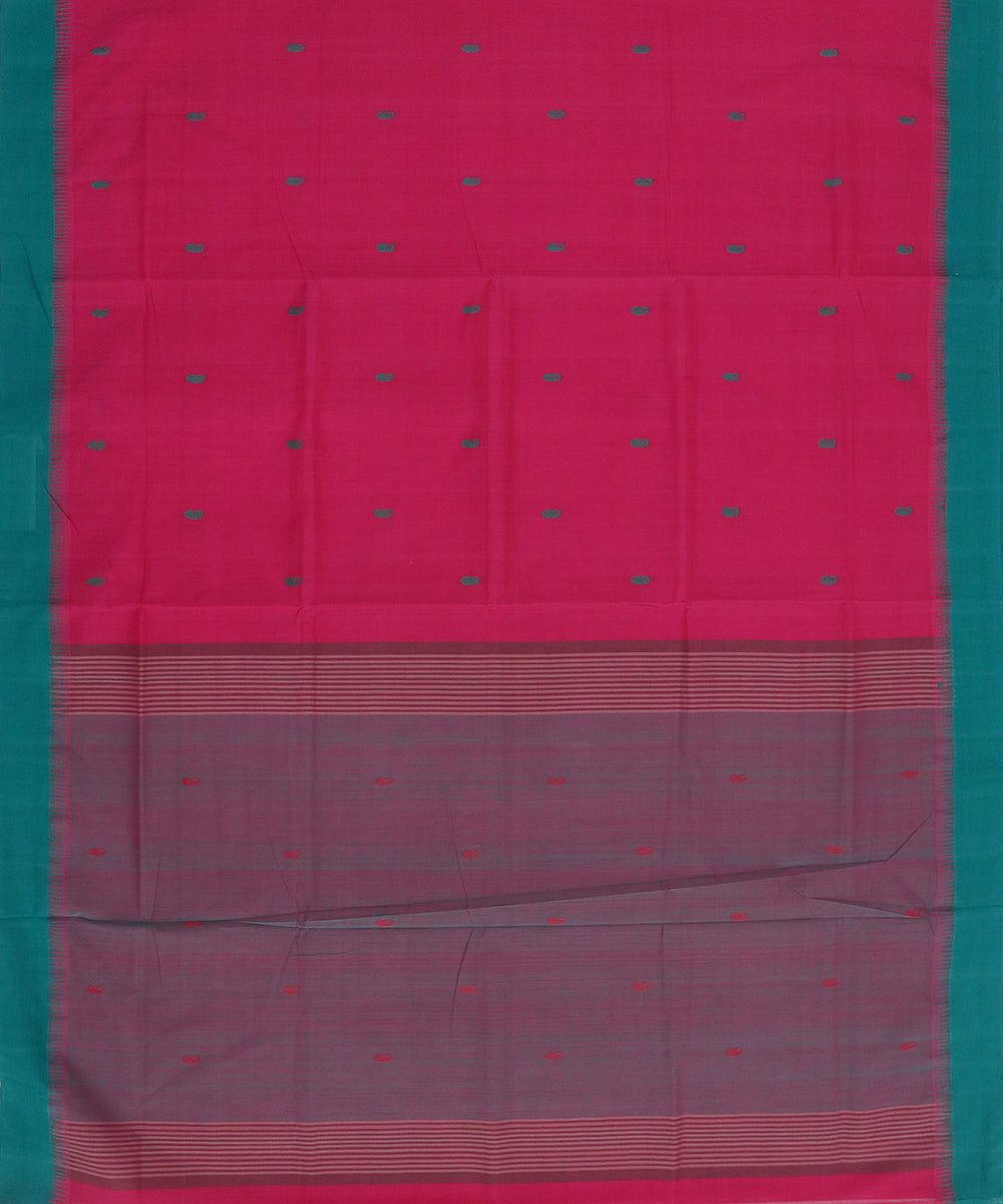 Brick red butta handwoven rajahmundry cotton saree