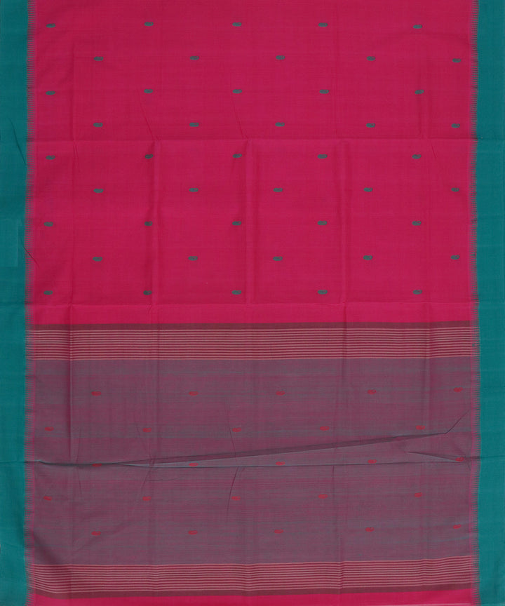 Brick red butta handwoven rajahmundry cotton saree