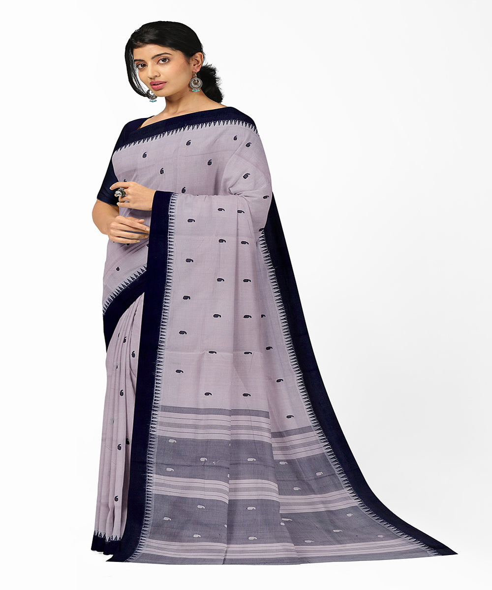 Light violet butta handwoven rajahmundry cotton saree