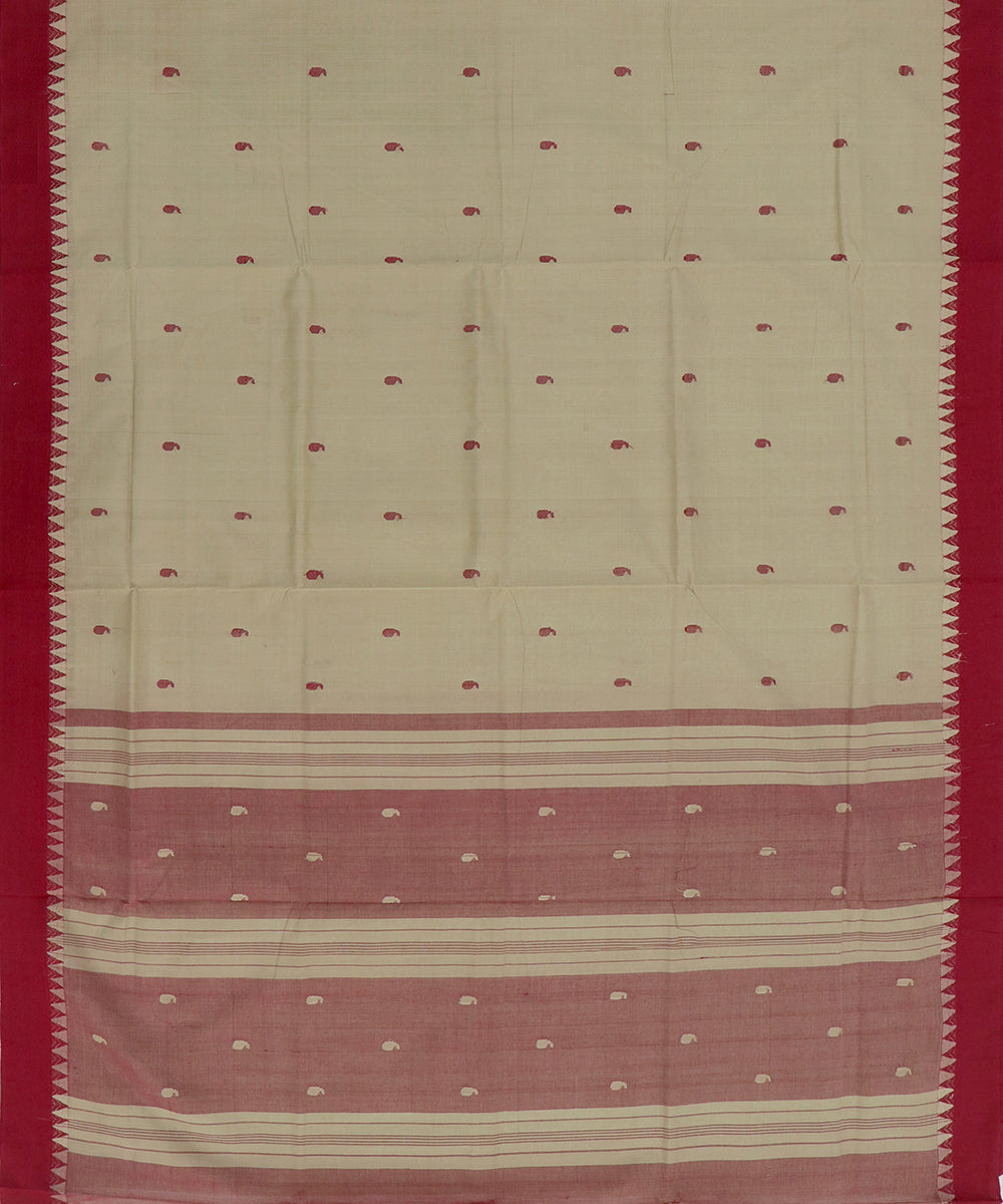 Grey butta handwoven rajahmundry cotton saree