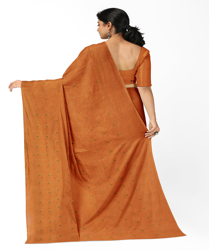 Brown butta rajahmundry handwoven cotton saree