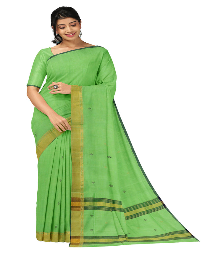 Light green cotton butta handwoven rajahmundry saree