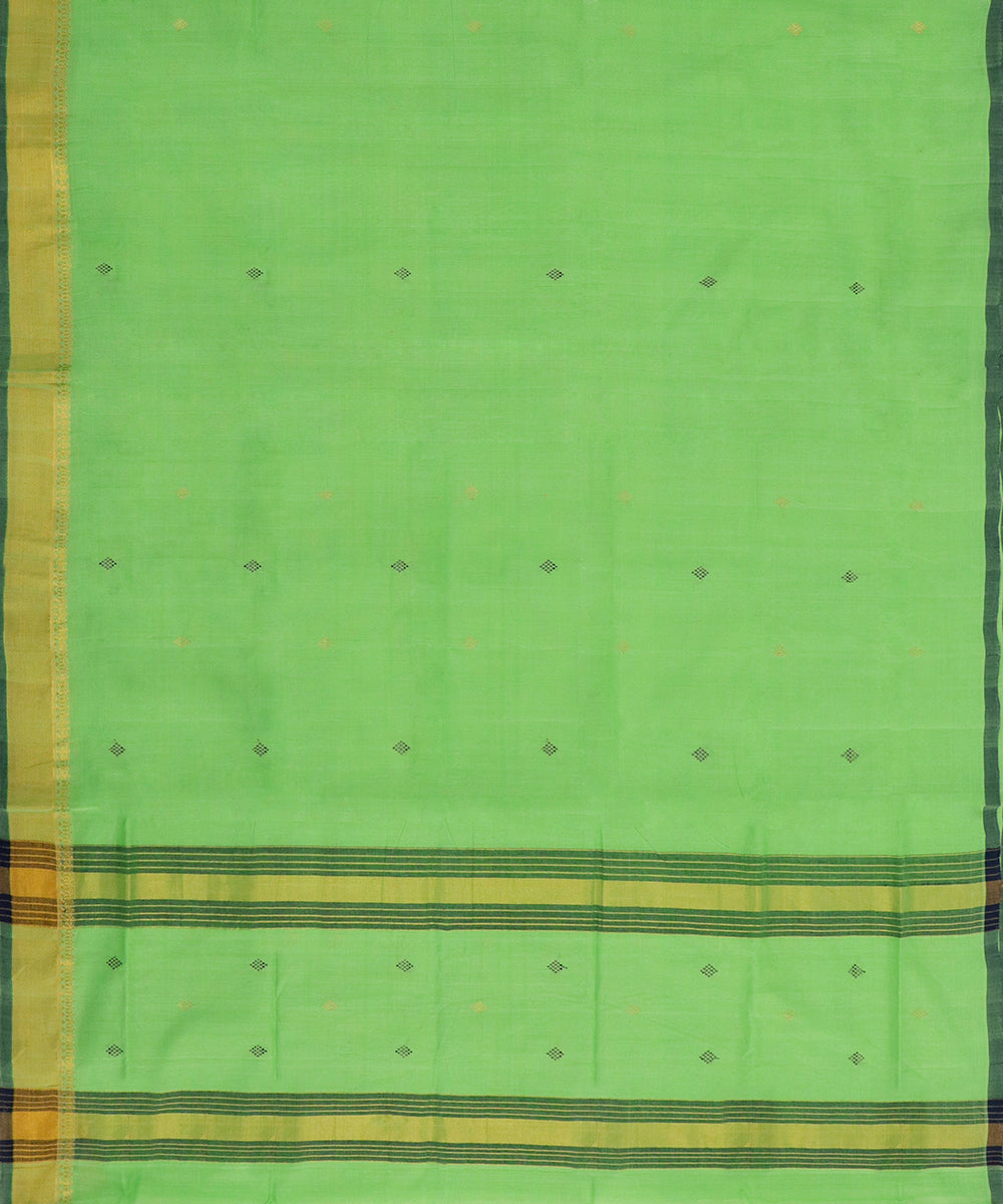 Light green cotton butta handwoven rajahmundry saree