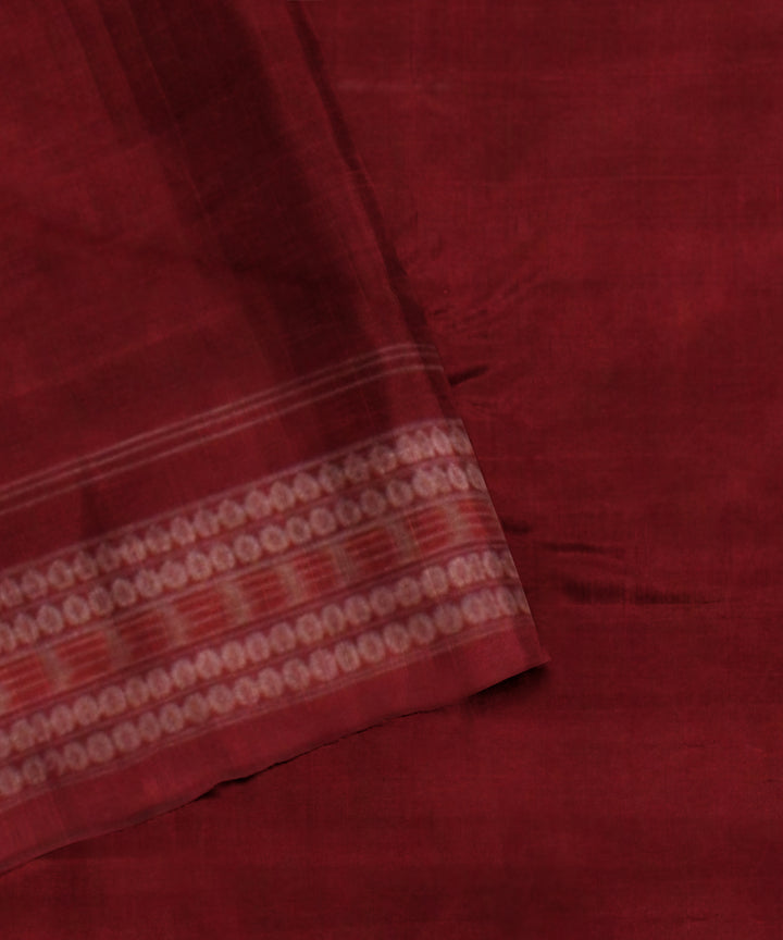 Dark green maroon cotton handloom sambalpuri saree