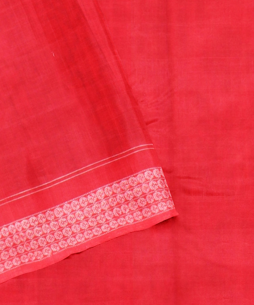 Purple red handloom cotton sambalpuri saree